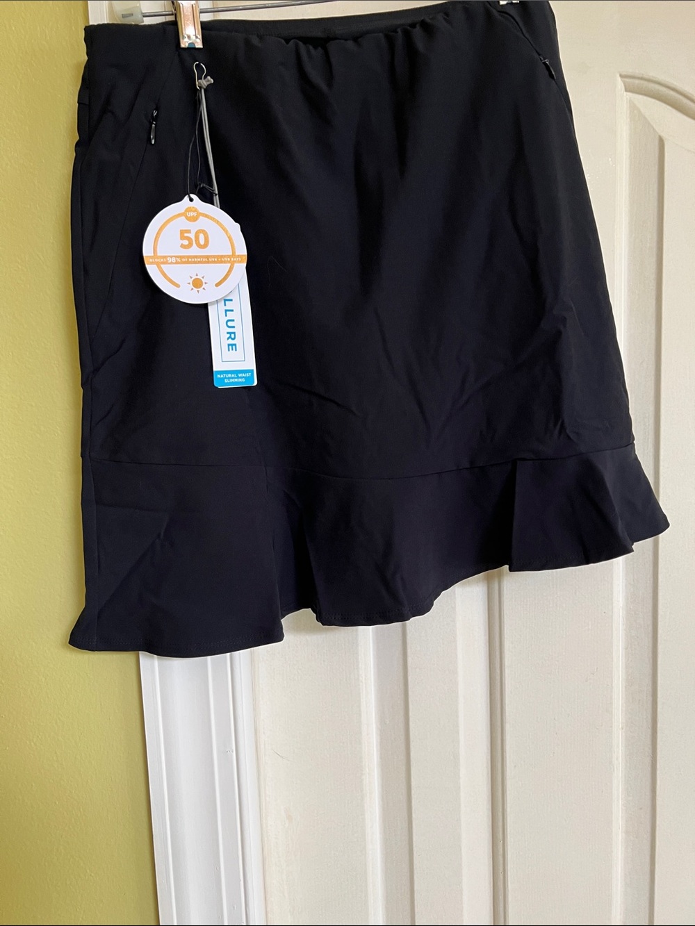 Black Ruffle Hem Skort with UPF 50+